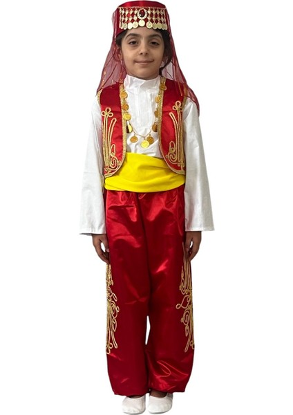 23 Nisan Folklör Kostümü Kırmızı Kız Çocuk modelleri