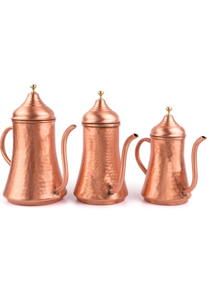 Bakır Yağdanlık Seti 3'lü Skoç Kaplamalı 750-600-500 ml