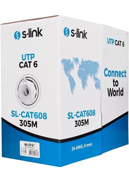 S-Lınk SL-CAT608 305MT Cat6 Kablo Gri