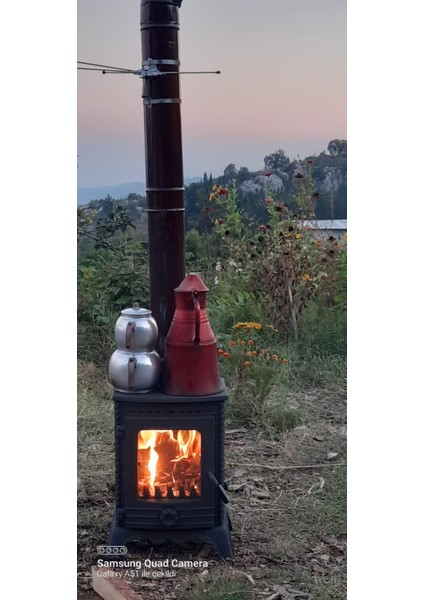 Flame Stove Minör Lux 3 Camlı Pik Döküm Mini Şömine Soba