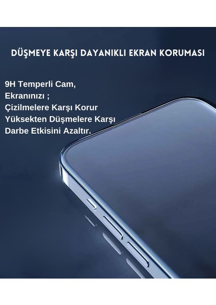 iPhone 16 Uyumlu Ekran Koruyucu Anti Statik Kolay Uygulama Aparatlı