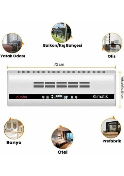 Dubbo Duvar ve Klima Tipli Uzaktan Kumandalı Isıtıcı ve Vantilatör 2200 W