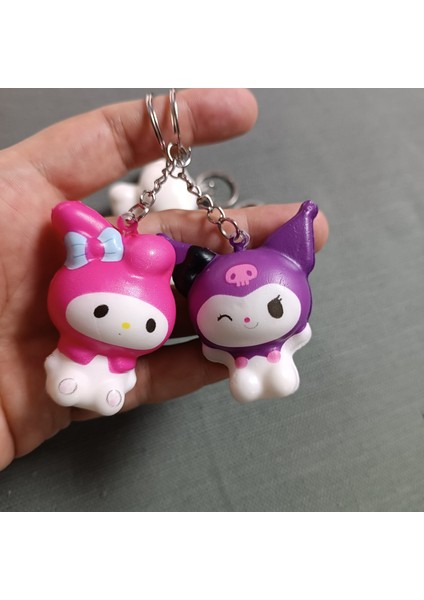 4 Adet Shukushi Sanrio Kwaii Ailesi Kuromi Anaktarlık Seti Figür Oyuncak Sukuşi Set modelleri