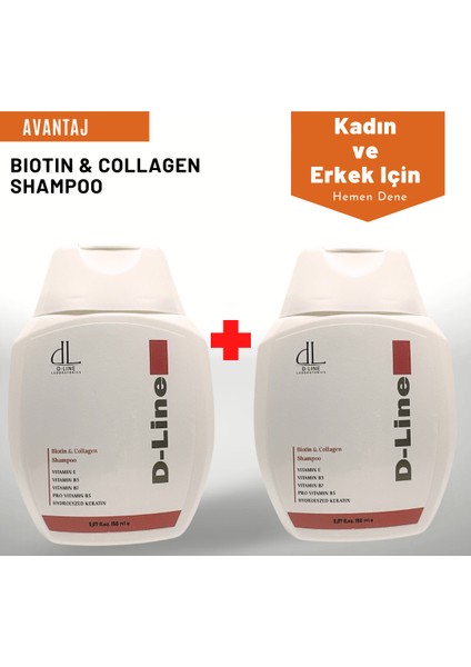 Şampuan,biotin&collagen, Saç Ekimi Sonrası Bakım, Parlak ve Güçlü Saçlar, Saç Kaybı 2'li paket