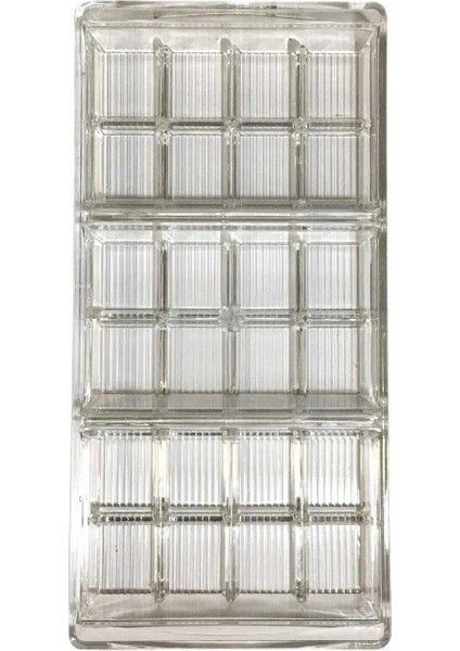 Dubai Çikolata Kalıbı Polikarbon 3 Bölmeli 27X13 cm