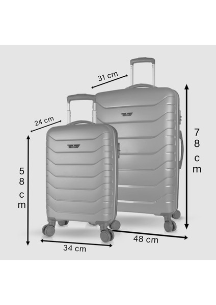 Solid Pp Polipropilen Kırılmaz Kabin ve Büyük Boy Haki 2'li Valiz Seti fırsatları