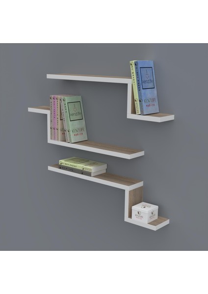 Kenzlife kitaplık mediha 015*060*20*3 crd duvar rafı