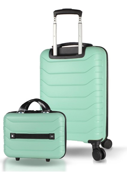 Solid Pp Polipropilen Kırılmaz Makyaj ve Kabin Boy Mint Yeşili 2'li Valiz Seti fiyatları