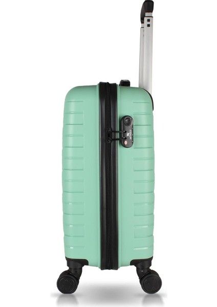 Solid Pp Polipropilen Kırılmaz Makyaj ve Kabin Boy Mint Yeşili 2'li Valiz Seti modelleri