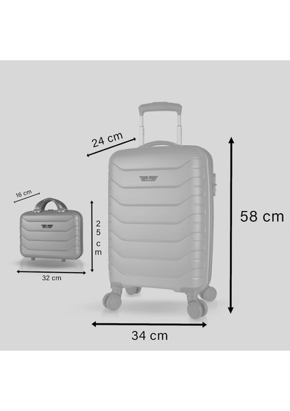 Solid Pp Polipropilen Kırılmaz Makyaj ve Kabin Boy Mint Yeşili 2'li Valiz Seti fırsatları