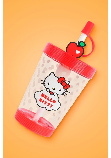Hello Kitty Lisanslı Elma Koleksiyonu Pipetli Plastik Şişe