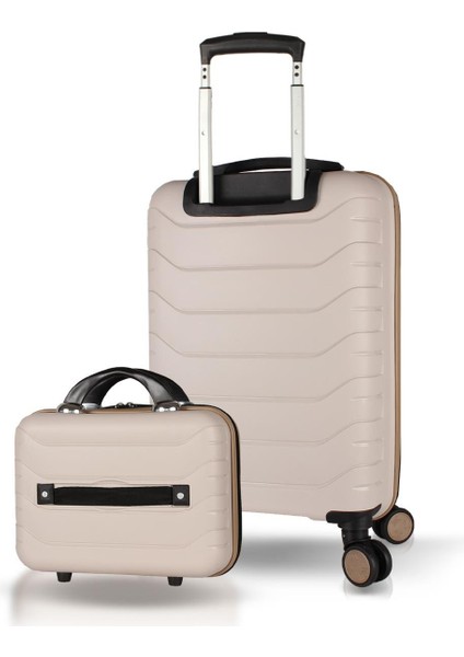 Solid Pp Polipropilen Kırılmaz Makyaj ve Kabin Boy Krem 2'li Valiz Seti fiyatları