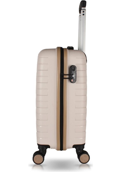 Solid Pp Polipropilen Kırılmaz Makyaj ve Kabin Boy Krem 2'li Valiz Seti modelleri