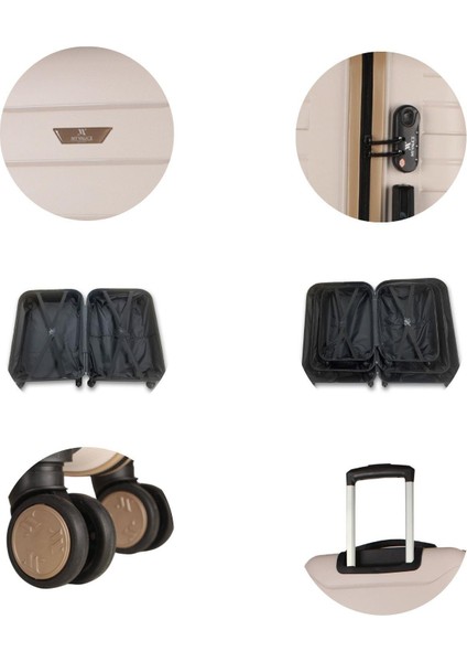 Solid Pp Polipropilen Kırılmaz Makyaj ve Kabin Boy Krem 2'li Valiz Seti indirimleri