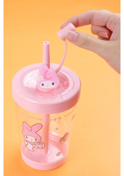 Sanrio Lisanslı Pipetli Plastik Şişe (535ML) - My Melody modelleri