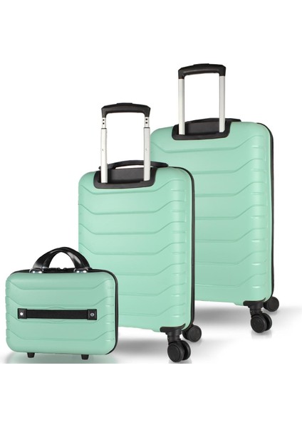 Solid Pp Polipropilen Kırılmaz Makyaj Kabin ve Orta Boy Mint Yeşili 3'lü Valiz Seti fiyatları