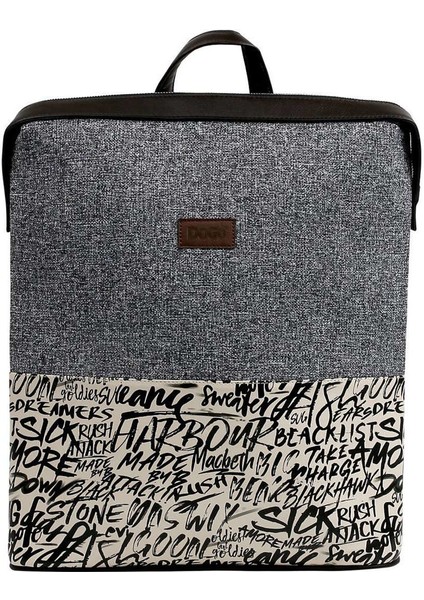 Unisex Vegan Gri Sırt Çantası - Fonts in Splash Tasarım