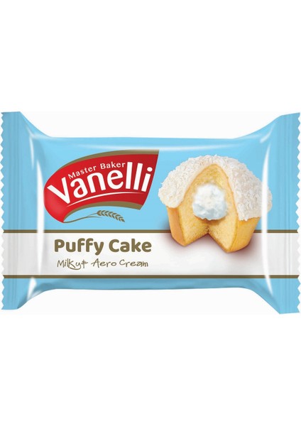 Puffy Hindistan Cevizli Süt Krema Dolgulu Kek 35 gr *24 Adet