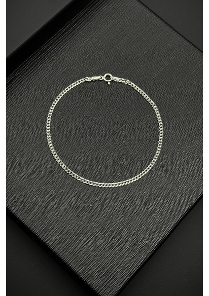 925 Ayar Gümüş Italyan Model Gümüş Renk Erkek Bileklik FRJ12213-3213-A