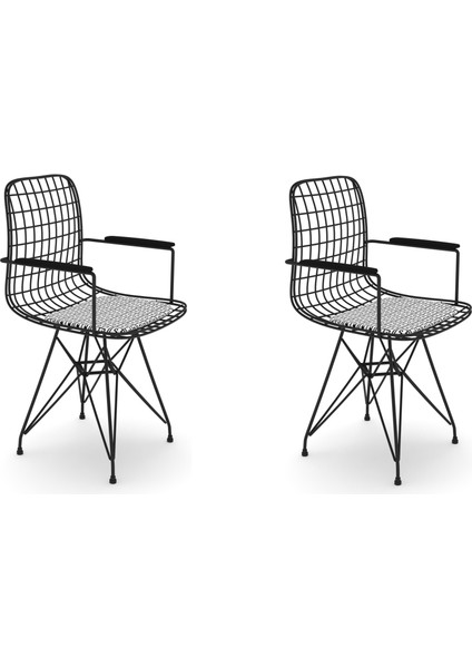 Knsz kafes tel sandalyesi 2 li mazlum syhtalen kolçaklı ofis cafe bahçe mutfak