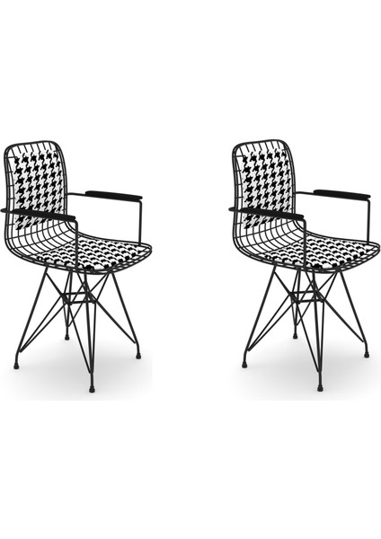 Knsz kafes tel sandalyesi 2 li mazlum syhkono kolçaklı sırt minderli ofis cafe bahçe mutfak