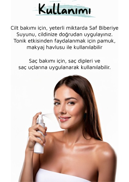 Biberiye Suyu Dökülme Karşıtı ve Saç Uzamasını Destekleyici Saç Toniği Saf 125 ml