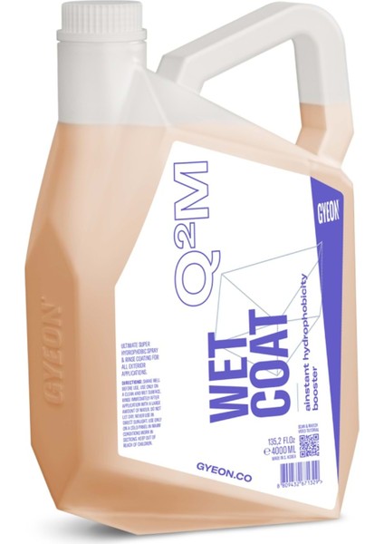 Q²m Wetcoat Nano Boya Koruma ve Seramik Sprey Hızlı Cila - 4000 ml -Su Itici Parlak Islak Cila