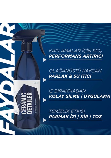 Q²m Ceramicdetailer Seramik Yüzey Detaylandırıcı ve Parlatıcı - 500 ml -Su Itici Oto Cila