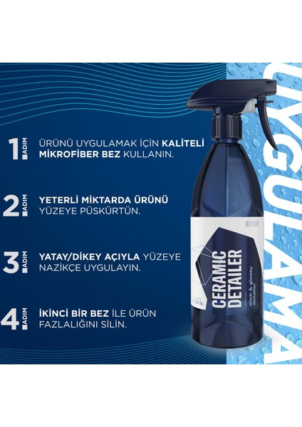 Q²m Ceramicdetailer Seramik Yüzey Detaylandırıcı ve Parlatıcı - 500 ml -Su Itici Oto Cila