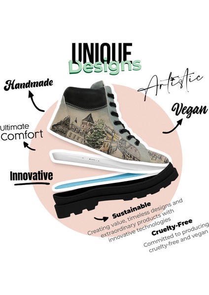 Kadın Vegan Deri Bej Bot - Take A Walk Tasarım