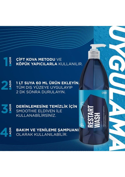 Q²m Restartwash Seramik Kaplama Ppf Yenileyici Asidik Şampuan - 500 ml -Konsantre