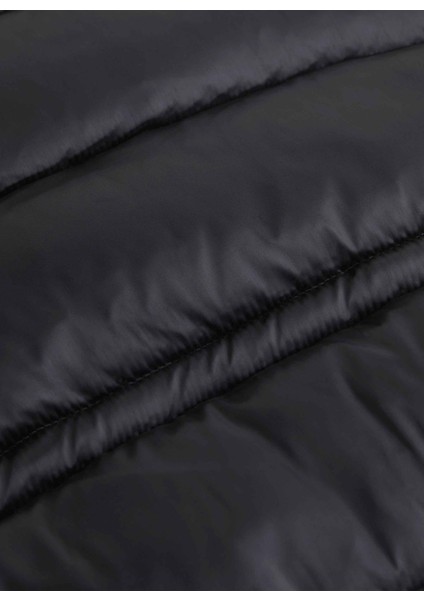 Siyah Kadın Mont Mw Padded Satın Drawstrıngjacket