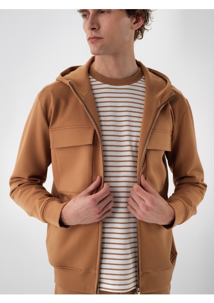 Erkek Camel Pamuk Dokulu Regular Fit Sweatmont fiyatları