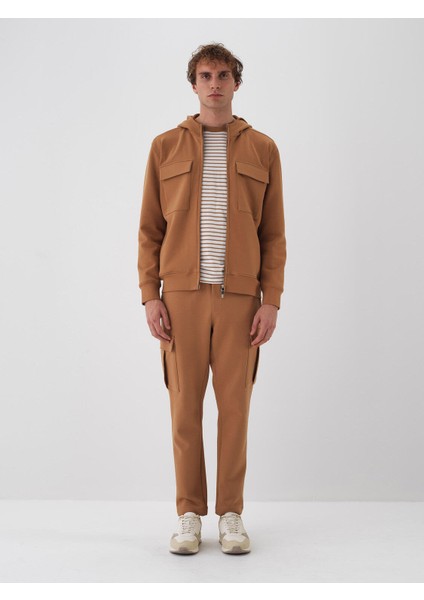 Erkek Camel Pamuk Dokulu Regular Fit Sweatmont modelleri