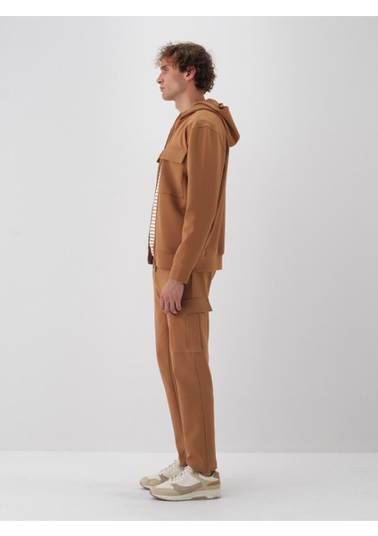 Erkek Camel Pamuk Dokulu Regular Fit Sweatmont fırsatları