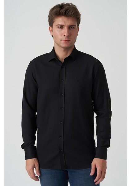 Caldas Da Rainha G2518 Slim Fit Gömlek Desenli Siyah