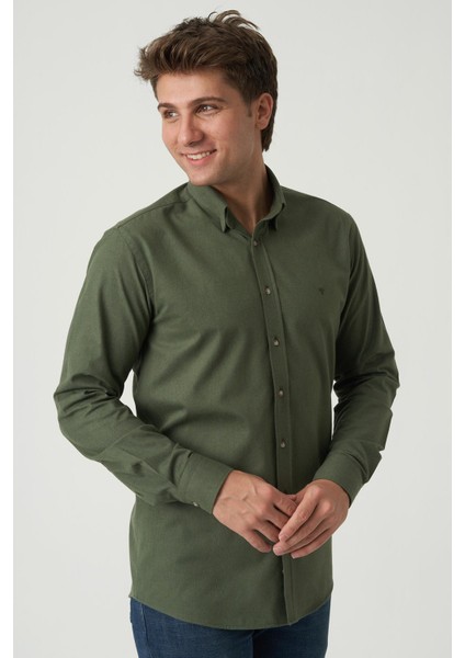 Covilhã G2526 Slim Fit Flanel Gömlek Desenli