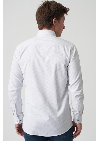 Albufeira G2504 Slim Fit Gömlek Desenli fırsatları