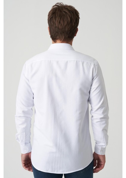 Braga G2517 Slim Fit Desenli Beyaz Gömlek fırsatları