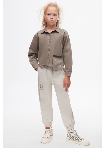 57811 Kız Çocuk Gri Tour Pantolon