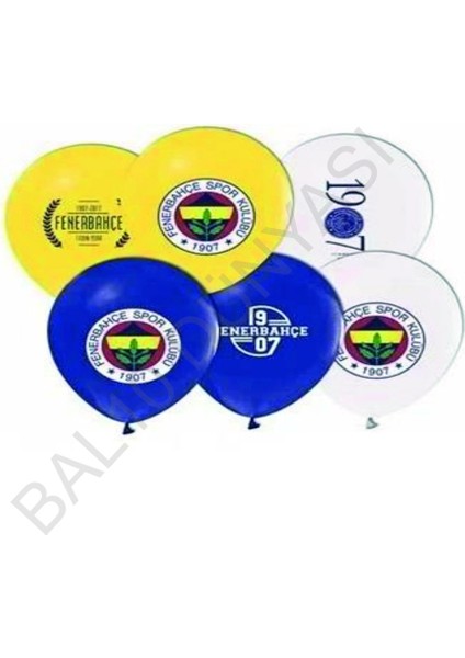 Sarı Lacivert Fenerbahçe Baskılı Balon 5 Adet