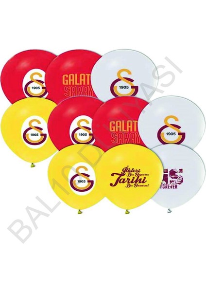 Sarı Kırmızı Galatasaray Baskılı Balon 10 Adet