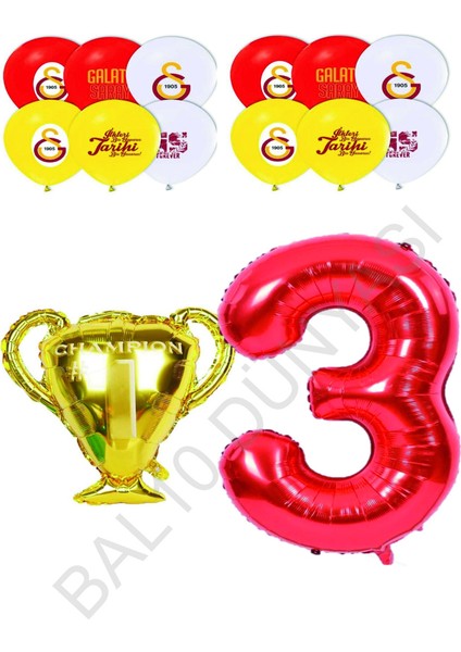 Galatasaray Sarı Kırmızı Doğum Günü Konsepti Yaş 3