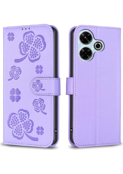 Xiaomi Poco M6 4g Iş Ekleme Yonca Çok Renkli Cüzdan Için Flip Case (Yurt Dışından)