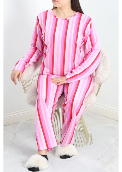 Bisiklet Yaka Battal Pijama Takımı Kırmızıpembe - 776.1287.