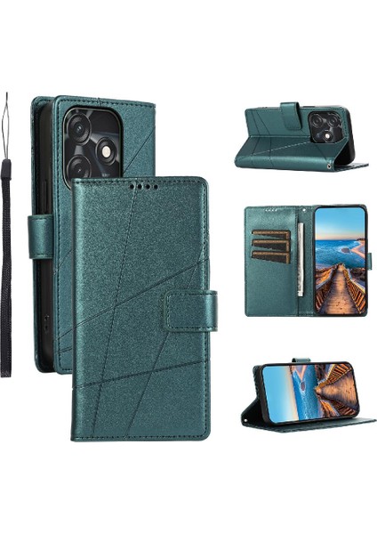 Tecno Kıvılcım 10C Şok Emici Kickstand Üç Kart Yuvaları Için Flip Case (Yurt Dışından)