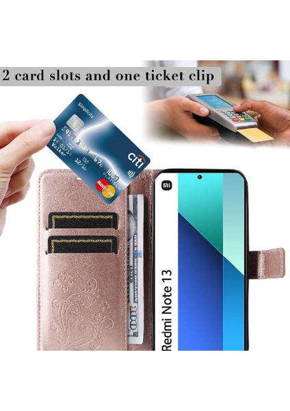 Xiaomi Redmi Not 13 Için Flip Case 4g Flip Kickstand Pu Deri Darbeye (Yurt Dışından)