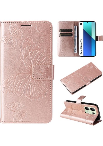 Xiaomi Redmi Not 13 Için Flip Case 4g Flip Kickstand Pu Deri Darbeye (Yurt Dışından)