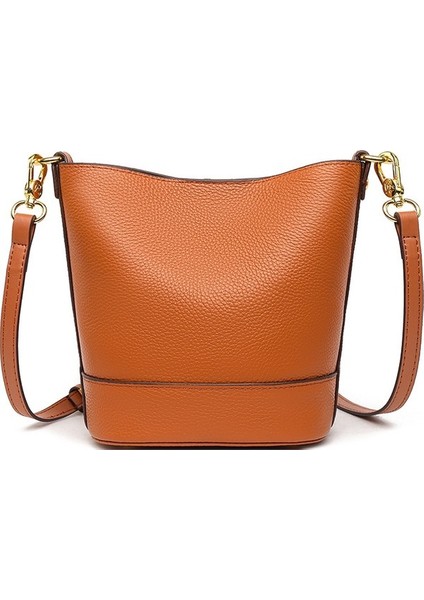 Love Home Hakiki Deri 2023 Yeni Cep Telefonu Çantası Kadınlar Için Ilk Katman Inek Derisi Kadın Omuz Crossbody Çanta Büyük Kapasiteli Kova Cep Telefonu Çantası (Yurt Dışından)