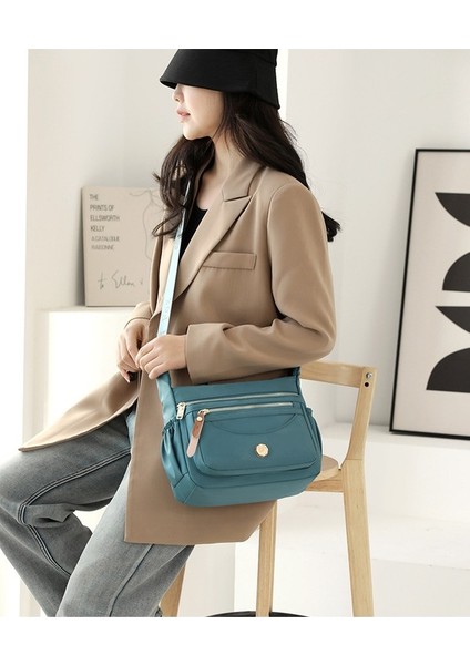 Love Home Çok Katmanlı Omuz Çantası Büyük Kapasiteli Su Geçirmez Naylon Crossbody Çanta Kadın Gündelik Cep Telefonu Sırt Çantası (Yurt Dışından)
